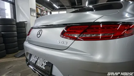 벤츠 S63AMG 쿠페 3M 사틴화이트알루미늄 전체랩핑[김포랩핑][랩하우스] / 김포시 양촌읍