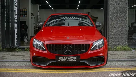 벤츠 W205 C63AMG 카브리올레 카마인레드 전체랩핑[김포랩핑][랩하우스] / 김포시 양촌읍