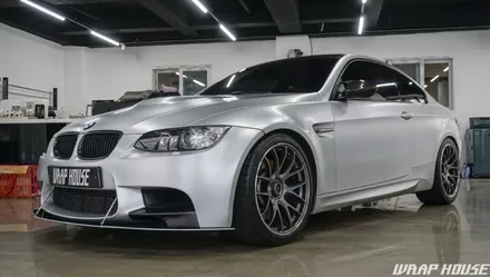 E92 M3 사틴 화이트 알루미늄(사틴실버/프로즌실버) 전체랩핑 시공[김포 랩하우스] / 김포시 양촌읍