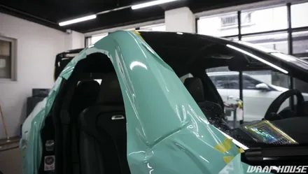 BMW F82 M4 헥시스 민트색 전체랩핑+오렌지 포인트랩핑 시공[김포랩핑전문업체][랩하우스] / 김포시 양촌읍
