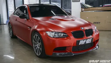 BMW E92 M3 3m사틴 스몰더링 레드 전체랩핑 시공[김포+카스킨+랩핑+PPF+시공+전문업체][랩하우스] / 김포시 양촌읍
