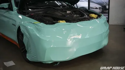 BMW F82 M4 헥시스 민트색 전체랩핑+오렌지 포인트랩핑 시공[김포랩핑전문업체][랩하우스] / 김포시 양촌읍