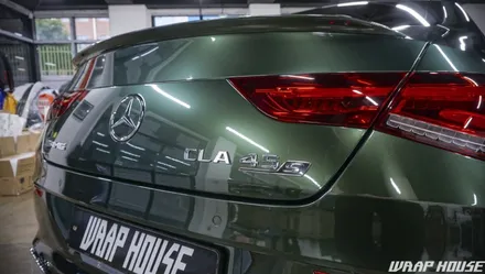벤츠 CLA45s AMG 이노즈텍 미드나잇그린 전체랩핑 시공[김포랩핑][랩하우스] / 김포시 양촌읍