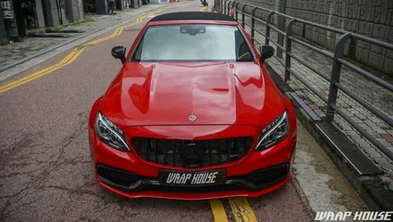 벤츠 W205 C63AMG 카브리올레 카마인레드 전체랩핑[김포랩핑][랩하우스] / 김포시 양촌읍