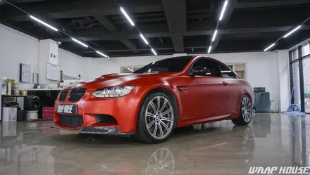 BMW E92 M3 3m사틴 스몰더링 레드 전체랩핑 시공[김포+카스킨+랩핑+PPF+시공+전문업체][랩하우스] / 김포시 양촌읍
