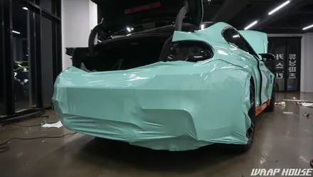 BMW F82 M4 헥시스 민트색 전체랩핑+오렌지 포인트랩핑 시공[김포랩핑전문업체][랩하우스] / 김포시 양촌읍