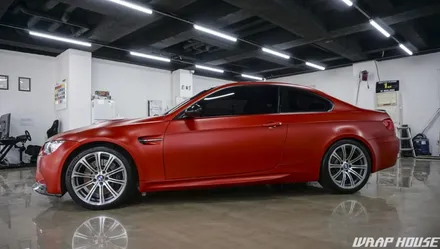 BMW E92 M3 3m사틴 스몰더링 레드 전체랩핑 시공[김포+카스킨+랩핑+PPF+시공+전문업체][랩하우스] / 김포시 양촌읍
