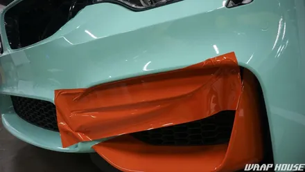 BMW F82 M4 헥시스 민트색 전체랩핑+오렌지 포인트랩핑 시공[김포랩핑전문업체][랩하우스] / 김포시 양촌읍