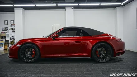 포르쉐 911 카레라 4 gts 카브리올레 이노즈텍 뱀파이어레드 전체랩핑+전면PPF 시공[김포랩핑][김포PPF][랩하우스] / 김포시 양촌읍