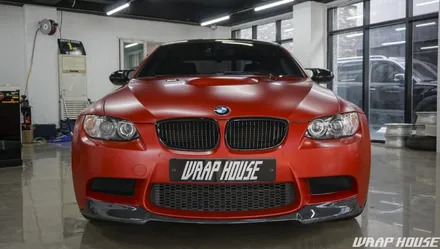 BMW E92 M3 3m사틴 스몰더링 레드 전체랩핑 시공[김포+카스킨+랩핑+PPF+시공+전문업체][랩하우스] / 김포시 양촌읍