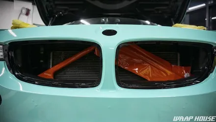 BMW F82 M4 헥시스 민트색 전체랩핑+오렌지 포인트랩핑 시공[김포랩핑전문업체][랩하우스] / 김포시 양촌읍