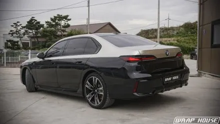 BMW I7 고광택 듀오톤랩핑과 크롬죽이기 작업![김포랩핑][랩하우스] / 김포시 양촌읍