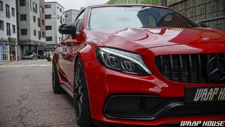 벤츠 W205 C63AMG 카브리올레 카마인레드 전체랩핑[김포랩핑][랩하우스] / 김포시 양촌읍