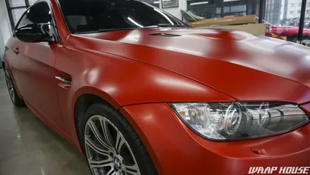 BMW E92 M3 3m사틴 스몰더링 레드 전체랩핑 시공[김포+카스킨+랩핑+PPF+시공+전문업체][랩하우스] / 김포시 양촌읍