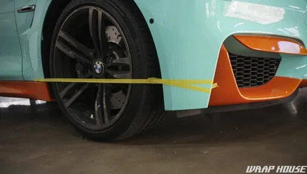 BMW F82 M4 헥시스 민트색 전체랩핑+오렌지 포인트랩핑 시공[김포랩핑전문업체][랩하우스] / 김포시 양촌읍