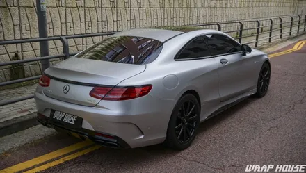 벤츠 S63AMG 쿠페 3M 사틴화이트알루미늄 전체랩핑[김포랩핑][랩하우스] / 김포시 양촌읍