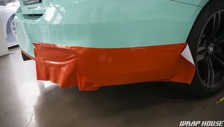 BMW F82 M4 헥시스 민트색 전체랩핑+오렌지 포인트랩핑 시공[김포랩핑전문업체][랩하우스] / 김포시 양촌읍