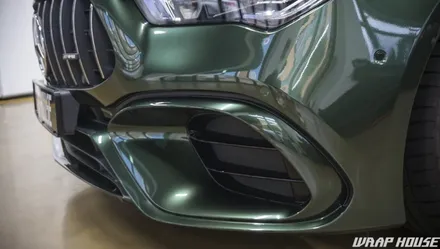 벤츠 CLA45s AMG 이노즈텍 미드나잇그린 전체랩핑 시공[김포랩핑][랩하우스] / 김포시 양촌읍