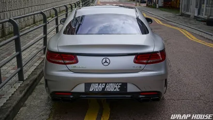 벤츠 S63AMG 쿠페 3M 사틴화이트알루미늄 전체랩핑[김포랩핑][랩하우스] / 김포시 양촌읍
