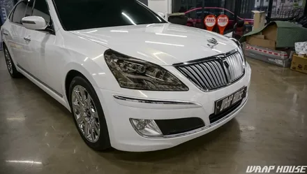 현대 에쿠스리무진(VL500) 3M 2080 화이트 골드 스파클 전체랩핑 시공[김포랩핑전문점][랩하우스] / 김포시 양촌읍