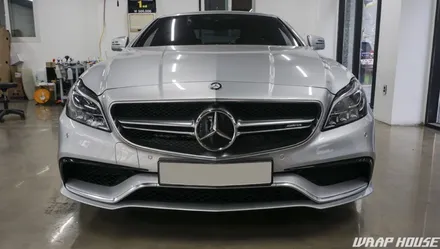 벤츠 CLS 63AMG 유광화이트 전체랩핑+포인트랩핑 시공[김포 카스킨 전문점][랩하우스] / 김포시 양촌읍