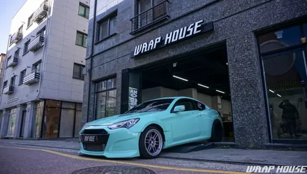 현대 제네시스 쿠페 민트색 전체랩핑 시공[김포랩핑전문][랩하우스] / 김포시 양촌읍