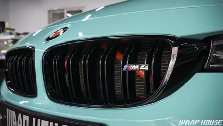 BMW F82 M4 헥시스 민트색 전체랩핑+오렌지 포인트랩핑 시공[김포랩핑전문업체][랩하우스] / 김포시 양촌읍