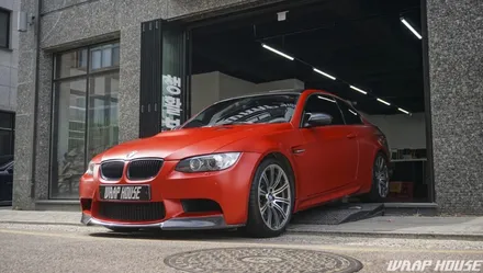 BMW E92 M3 3m사틴 스몰더링 레드 전체랩핑 시공[김포+카스킨+랩핑+PPF+시공+전문업체][랩하우스] / 김포시 양촌읍