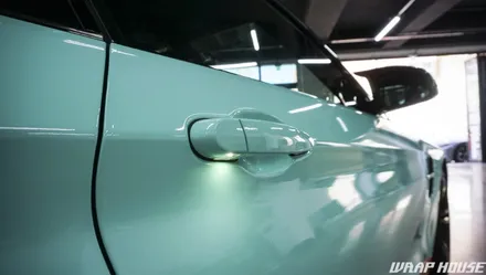 BMW F82 M4 헥시스 민트색 전체랩핑+오렌지 포인트랩핑 시공[김포랩핑전문업체][랩하우스] / 김포시 양촌읍