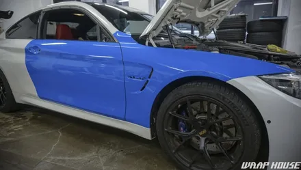 BMW M4 유광 인텐스블루 전체랩핑[김포랩핑][랩하우스] / 김포시 양촌읍
