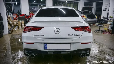 벤츠 CLA45s AMG 이노즈텍 미드나잇그린 전체랩핑 시공[김포랩핑][랩하우스] / 김포시 양촌읍