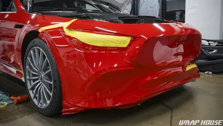 벤츠 AMG GT43 에이버리 유광 카마인레드 전체랩핑 시공[김포랩핑][랩하우스] / 김포시 양촌읍