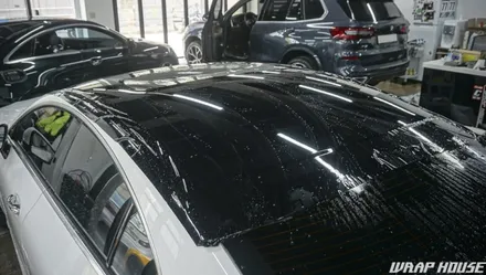 벤츠 cls53amg 루프 블랙ppf+사이드미러 랩핑 시공[루프스킨+미러랩핑][김포랩핑][랩하우스] / 김포시 양촌읍