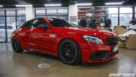 벤츠 W205 C63AMG 카브리올레 카마인레드 전체랩핑[김포랩핑][랩하우스] / 김포시 양촌읍