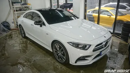 벤츠 cls53amg 루프 블랙ppf+사이드미러 랩핑 시공[루프스킨+미러랩핑][김포랩핑][랩하우스] / 김포시 양촌읍