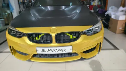 JEJU-WRAPPER BMW M4 430I 전.후면 스모그라이트 필름/ 앞범퍼 사틴블랙 재시공 ! / 제주시 오라일동