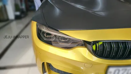 JEJU-WRAPPER BMW M4 430I 전.후면 스모그라이트 필름/ 앞범퍼 사틴블랙 재시공 ! / 제주시 오라일동