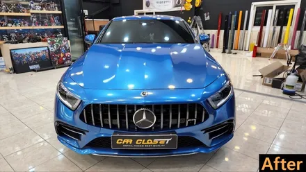 벤츠 CLS 53 AMG 블루 메탈릭 전체랩핑 시공기! / 화성, 동탄, 용인, 오산