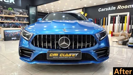 벤츠 CLS 53 AMG 블루 메탈릭 전체랩핑 시공기! / 화성, 동탄, 용인, 오산