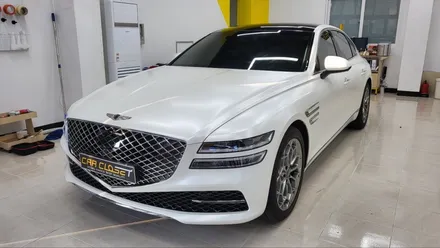 제네시스 G80 사틴 화이트 펄 전체랩핑 시공 / 화성, 동탄, 용인, 오산