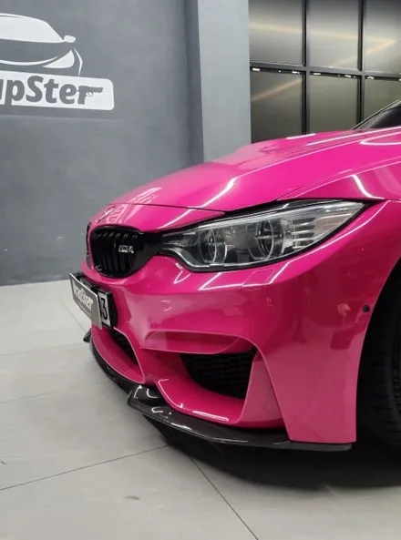 랩스터 BMW M4 로즈 레드 고광택 전체랩핑 / 고양 신원동