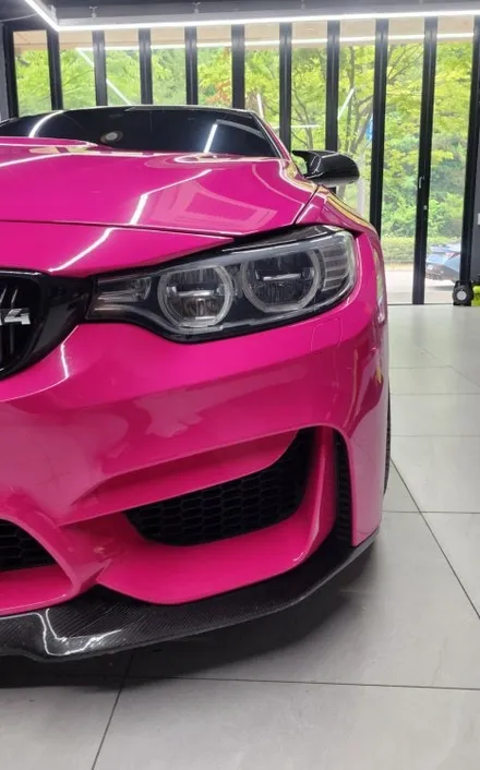 랩스터 BMW M4 로즈 레드 고광택 전체랩핑 / 고양 신원동