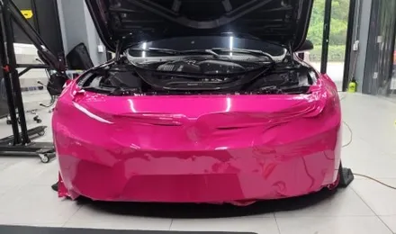 랩스터 BMW M4 로즈 레드 고광택 전체랩핑 / 고양 신원동