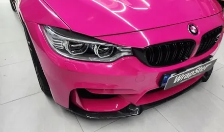 랩스터 BMW M4 로즈 레드 고광택 전체랩핑 / 고양 신원동