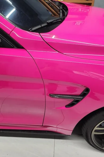 랩스터 BMW M4 로즈 레드 고광택 전체랩핑 / 고양 신원동