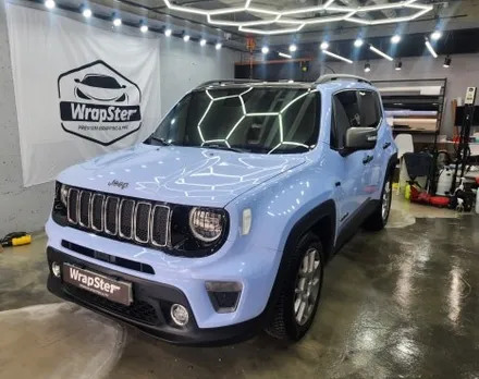 랩스터 Jeep 레니게이드 마카롱베이비블루 전체랩핑 / 고양 신원동