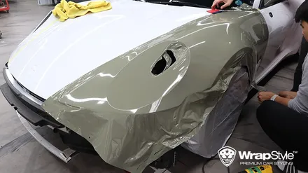 [랩스타일 코리아] 포르쉐 911 카레라 4s(992) 이노즈텍 카키 그린 컬러 체인지 전체랩핑 feat. 전체 PPF 제거 / 김포시 마산동