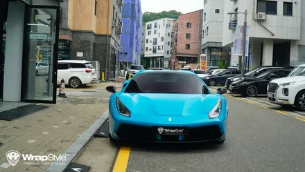 페라리 전체랩핑 이노즈텍 마이애미블루 자동차 전체랩핑 / 김포시 마산동