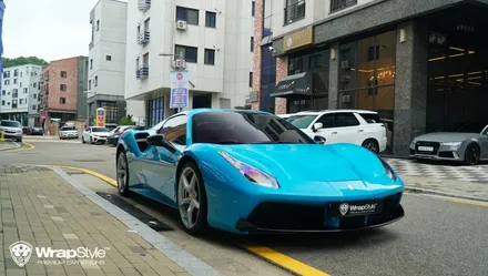 페라리 전체랩핑 이노즈텍 마이애미블루 자동차 전체랩핑 / 김포시 마산동
