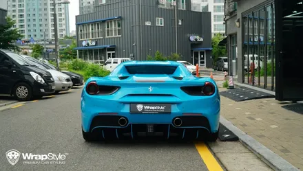 페라리 전체랩핑 이노즈텍 마이애미블루 자동차 전체랩핑 / 김포시 마산동